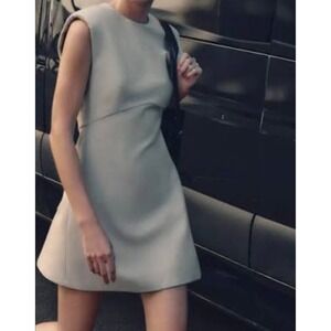 Zara Metallic Thread Mini Shoulder Pad Mini Dress Size M NWOT
